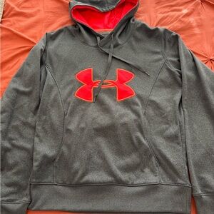 Under Armour Gray Hoodie with Red Logo